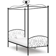 Bed frame with canopy black metal 90x200 cm - Bed