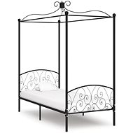 Bed frame with canopy black metal 100x200 cm - Bed Frame