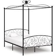 Bed frame with canopy black metal 120x200 cm - Bed