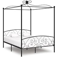 Bed frame with canopy black metal 180x200 cm - Bed