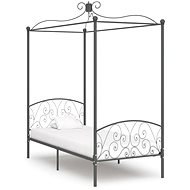 Bed frame with canopy gray metal 90x200 cm - Bed