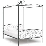 Bed frame with canopy gray metal 140x200 cm - Bed