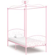 Bed frame with canopy pink metal 100x200 cm - Bed Frame