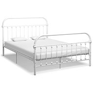 Bed frame white metal 140x200 cm - Bed
