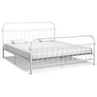 Bed frame white metal 180x200 cm - Bed