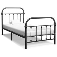 Bed frame gray metal 90x200 cm - Bed
