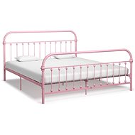 Bed frame pink metal 180x200 cm - Bed