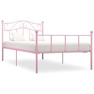 Bed frame pink metal 100x200 cm - Bed Frame