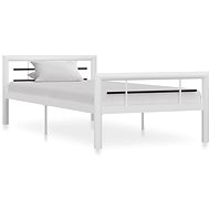 Bed frame white and black metal 90x200 cm - Bed