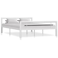 Bed frame black and white metal 140x200 cm - Bed