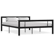 Bed frame black and white metal 140x200 cm - Bed