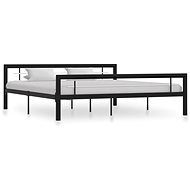 Bed frame black and white metal 180x200 cm - Bed