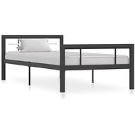 Bed frame gray-white metal 90x200 cm - Bed