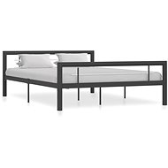Bed frame gray-white metal 140x200 cm - Bed