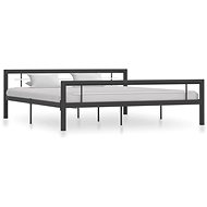 Bed frame gray-white metal 180x200 cm - Bed