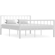Bed frame white metal 140x200 cm - Bed