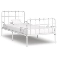 Bed frame with slatted frame white metal 100x200 cm - Bed Frame