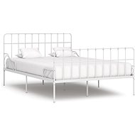 Bed frame with slatted frame white metal 140x200 cm - Bed