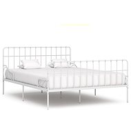 Bed frame with slatted frame white metal 200x200 cm - Bed