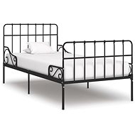 Bed frame with slatted frame black metal 90x200 cm - Bed Frame