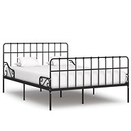 Bed frame with slatted frame black metal 160x200 cm - Bed Frame