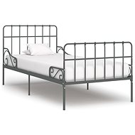 Bed frame with slatted frame gray metal 90x200 cm - Bed Frame