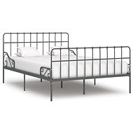 Bed frame with slatted frame gray metal 140x200 cm - Bed Frame