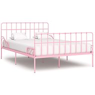Bed frame with slatted frame pink metal 160x200 cm - Bed Frame