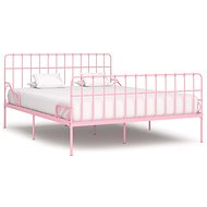 Bed frame with slatted frame pink metal 180x200 cm - Bed Frame