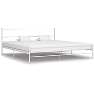 Bed frame white metal 200x200 cm - Bed