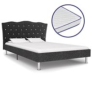 Bed with mattress with memory foam dark gray textile 140x200 cm - Bed
