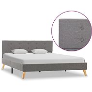 Bed frame light gray textile 140x200 cm - Bed Frame
