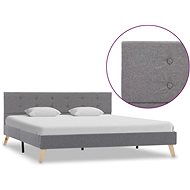 Bed frame light gray textile 160x200 cm - Bed Frame