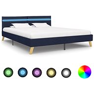 Bed frame with LED light blue textile 180x200 cm - Bed Frame