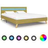 Bed frame with LED light green textile 120x200 cm - Bed Frame
