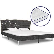 Bed with mattress with memory foam dark gray textile 180x200 cm - Bed