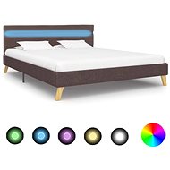 Bed frame with LED light taupe textile 120x200 cm - Bed Frame