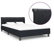 Bed frame black faux leather 140x200 cm - Bed Frame