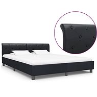 Bed frame black faux leather 180x200 cm - Bed Frame