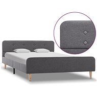 Bed frame light gray textile 140x200 cm - Bed Frame