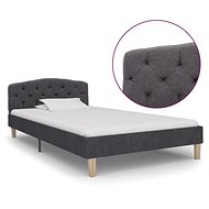 Bed frame dark gray textile 100x200 cm - Bed Frame