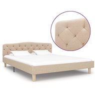 Bed frame beige textile 140x200 cm - Bed Frame