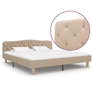 Bed frame beige textile 180x200 cm - Bed Frame