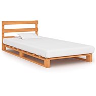 Bed frame made of brown solid pine pallets 90x200 cm - Bed Frame