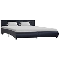 Bed frame black faux leather 160x200 cm - Bed Frame