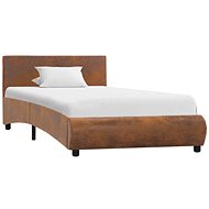 Bed frame brown faux leather 90x200 cm - Bed Frame