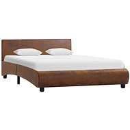 Bed frame brown faux leather 120x200 cm - Bed Frame