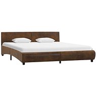 Bed frame brown faux leather 160x200 cm - Bed Frame