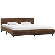 Bed frame brown faux leather 180x200 cm - Bed Frame