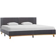 Bed frame light gray textile 160x200 cm - Bed Frame